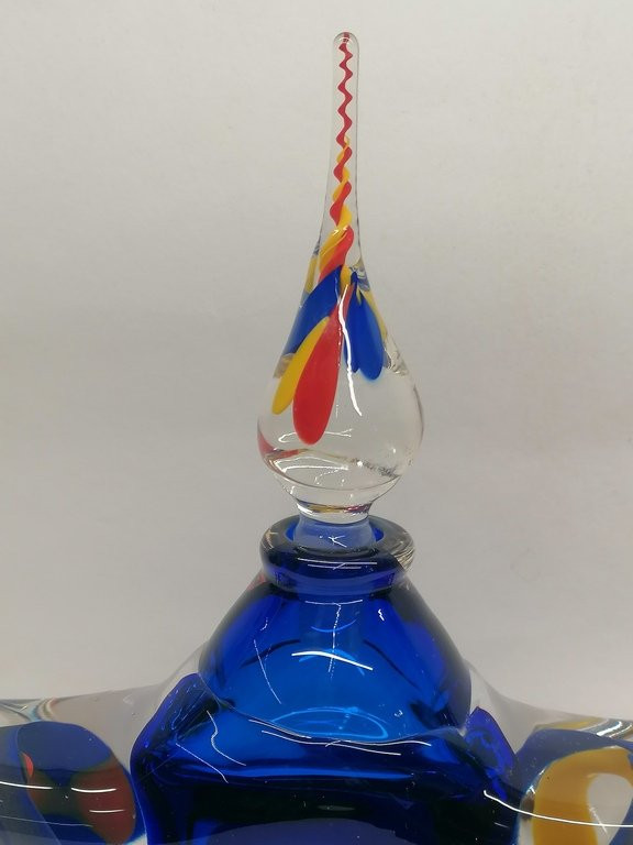 Carafe En Verre Soufflée - Signé O. Broske 1992 - Style Murano-photo-4