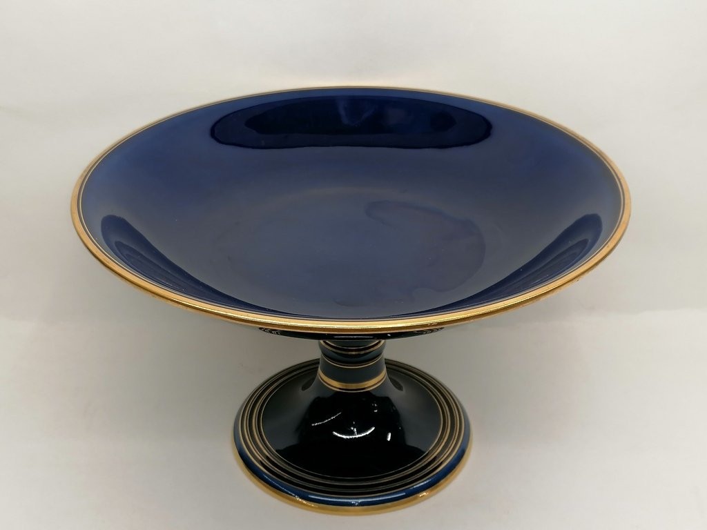 Grande Coupe En Porcelaine De Sèvres - Bleu Royal Et Dorées - 1881 - XIX ème -photo-7