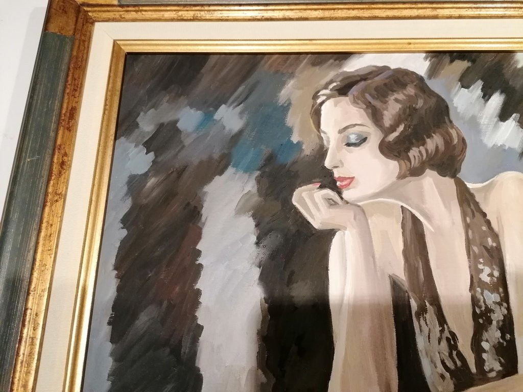 Peinture à l'Huile – Le Cocktail – M. Yuri  Denissov - XXème-photo-3