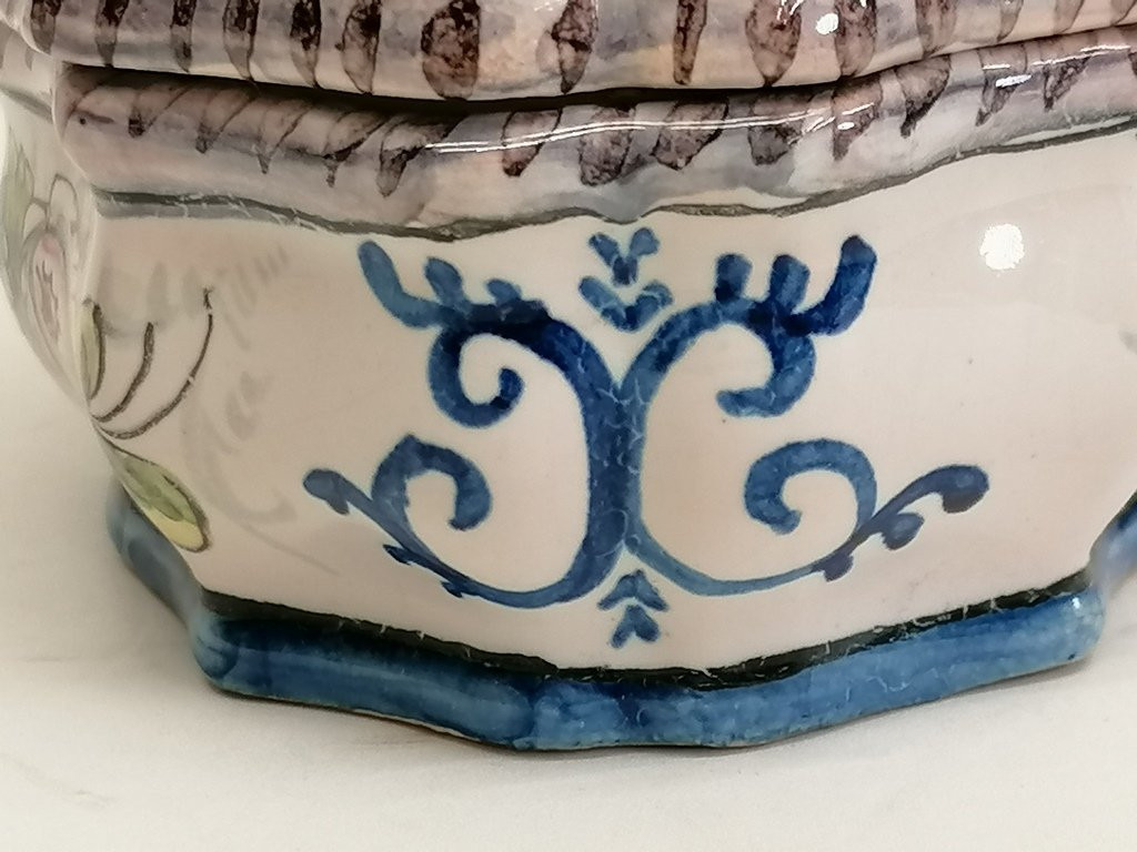 Painted Earthenware Box By Mr. Félicien Cottard – Nevers – Late 19th Century  -photo-7