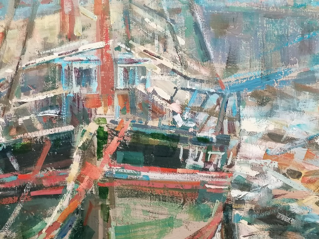 Mr. René Legall Known As “gougnou” (1940–2014) Breton From Louargat - Low Tide At The Port-photo-4