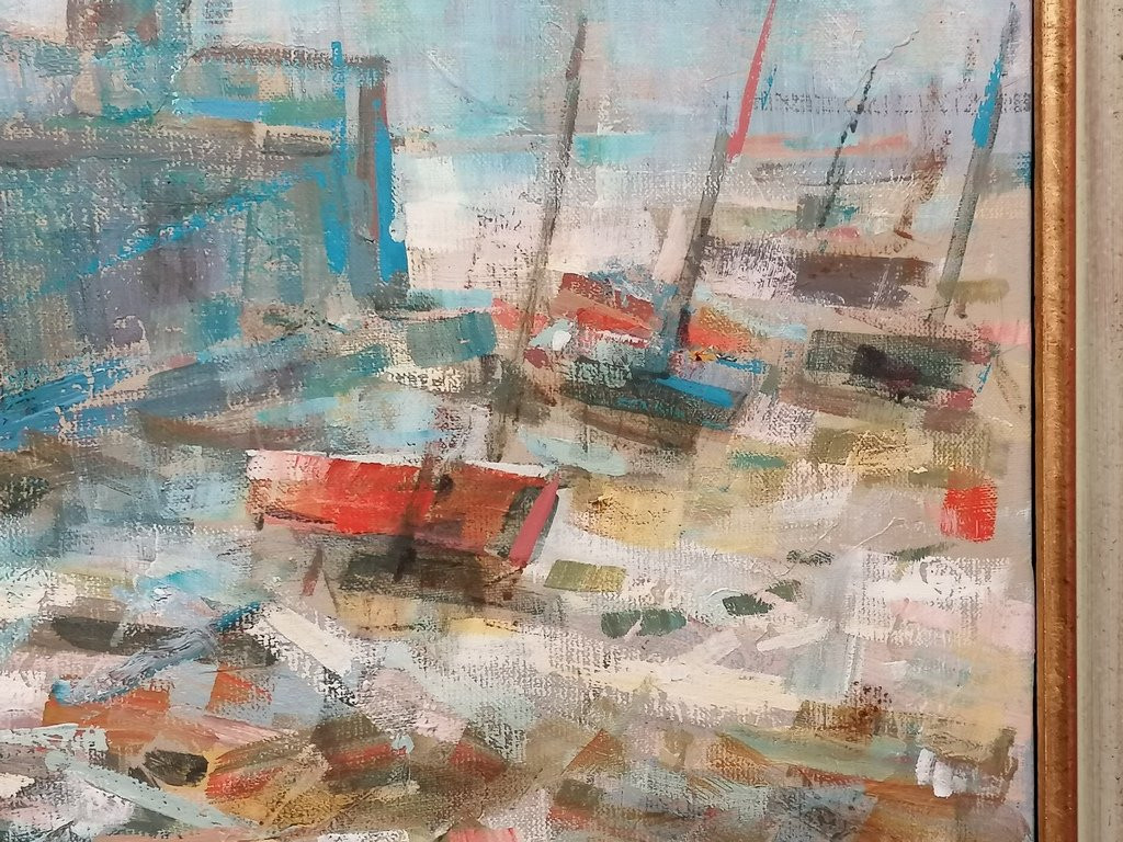 Mr. René Legall Known As “gougnou” (1940–2014) Breton From Louargat - Low Tide At The Port-photo-8