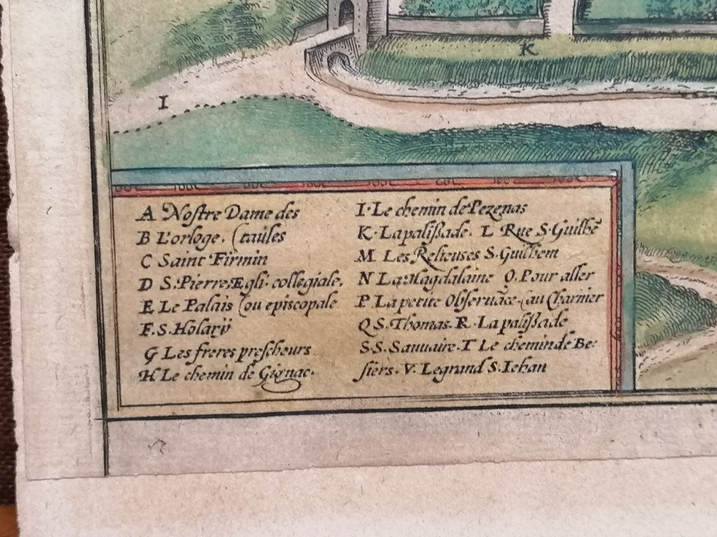 Gravure de Montpellier – 16ème Siècle – M. Georg BRAUN et M. Frans HOGENBERG -photo-1