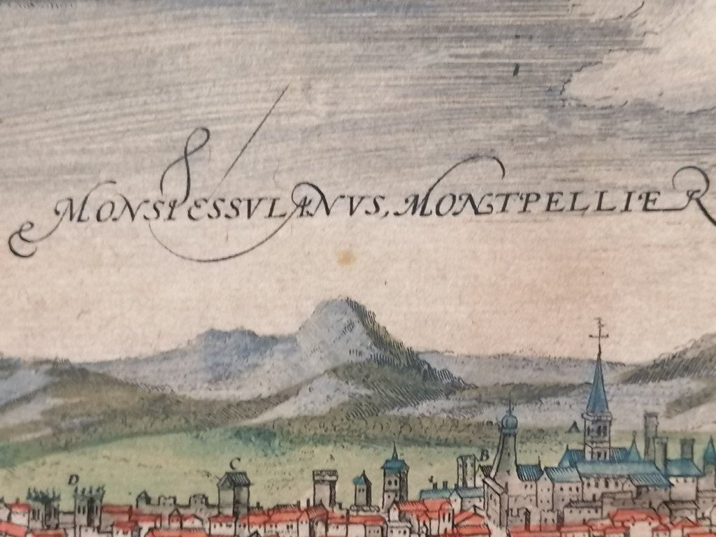 Gravure de Montpellier – 16ème Siècle – M. Georg BRAUN et M. Frans HOGENBERG -photo-3