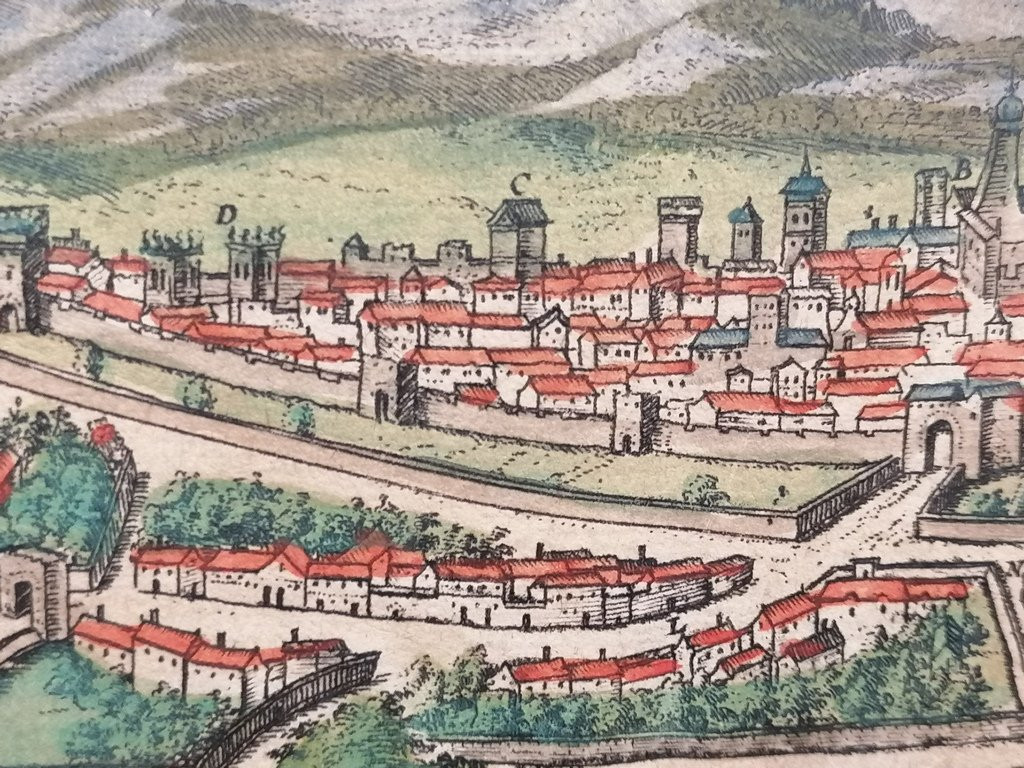 Gravure de Montpellier – 16ème Siècle – M. Georg BRAUN et M. Frans HOGENBERG -photo-5