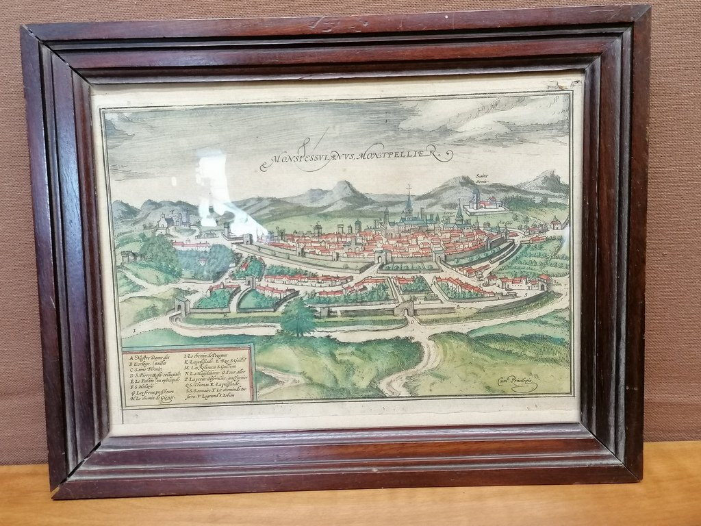 Gravure de Montpellier – 16ème Siècle – M. Georg BRAUN et M. Frans HOGENBERG -photo-7