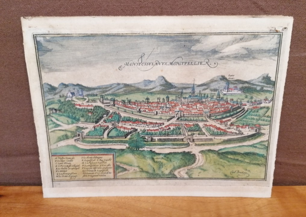 Gravure de Montpellier – 16ème Siècle – M. Georg BRAUN et M. Frans HOGENBERG 