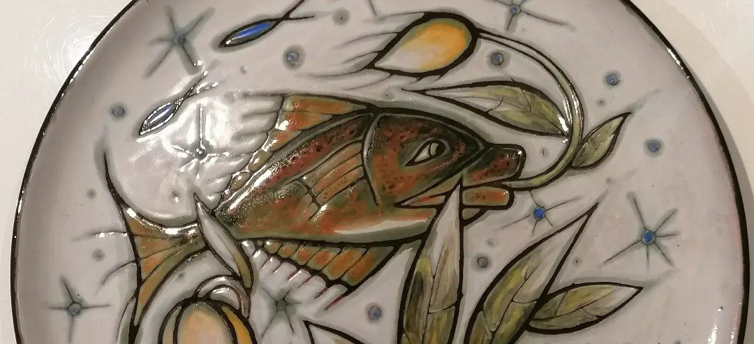 Assiette en céramique - Gumersind Gomila - Sant-Vicens – Le Poisson – 1950 --photo-1