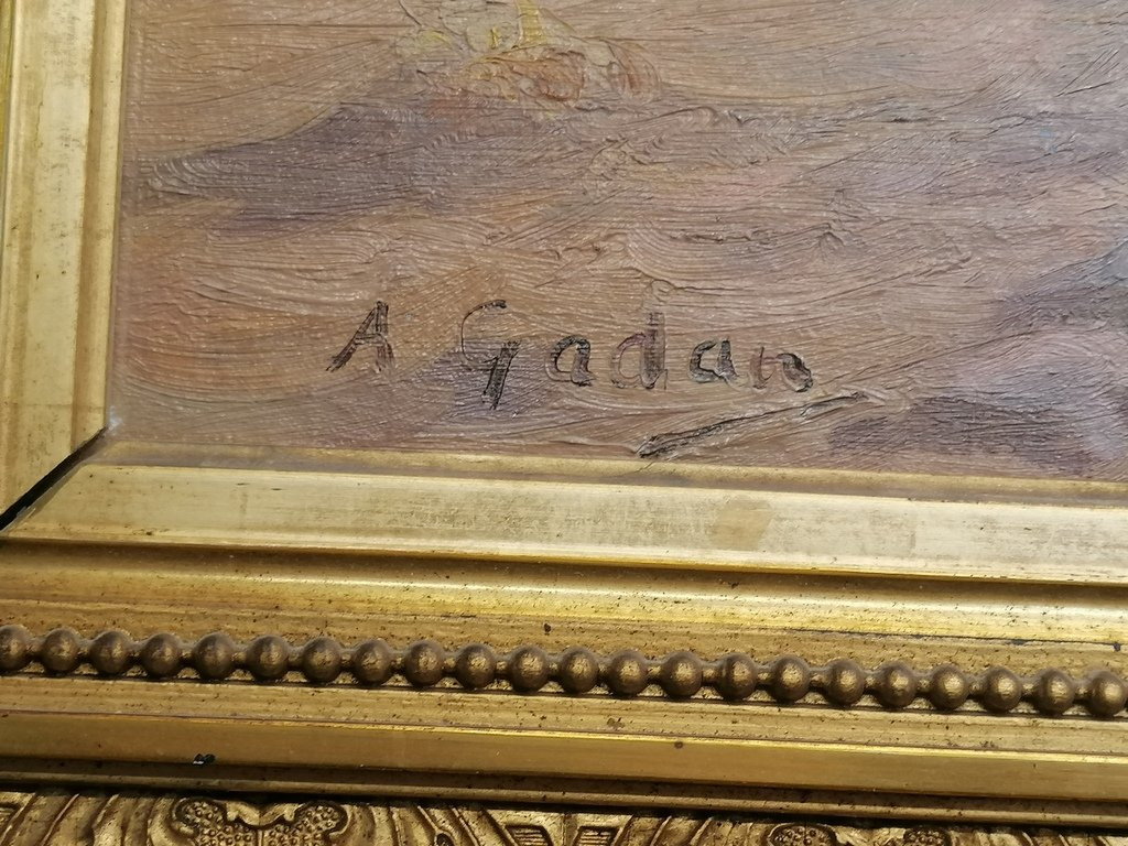 Antoine Gadan (1854-1934) - Orientalist - The Encampment In The Wadi In Southern Algeria -  -photo-2