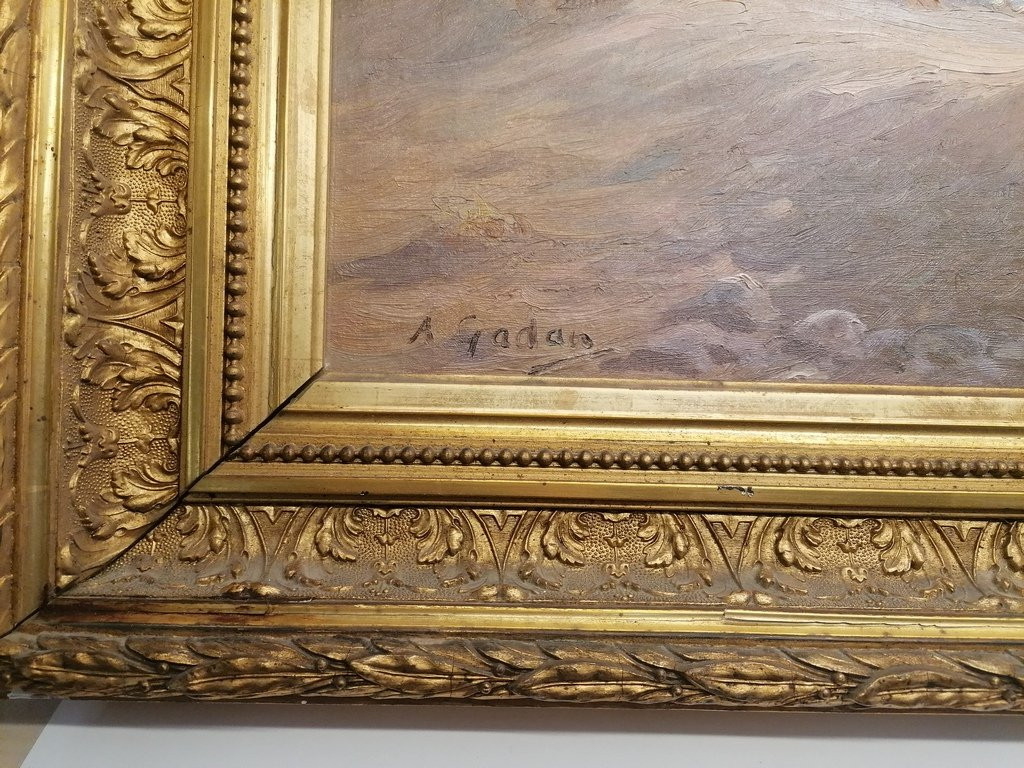 Antoine Gadan (1854-1934) - Orientalist - The Encampment In The Wadi In Southern Algeria -  -photo-4