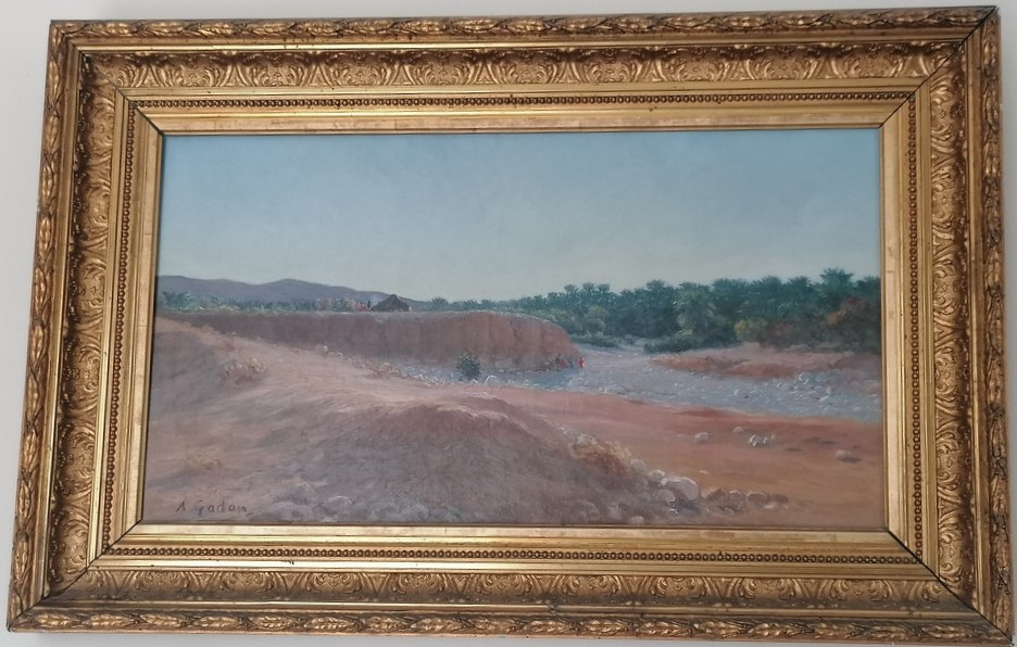 Antoine Gadan (1854-1934) - Orientalist - The Encampment In The Wadi In Southern Algeria -  