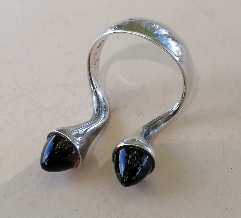 925 Sterling Silver Jewelry - Georg Jensen - Bracelet And Ring - 1972 - -photo-3