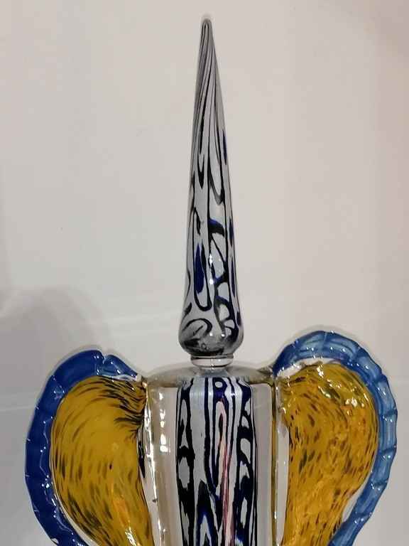 Flacon en verre soufflé contemporain - DECOBERT -  BEGOU - 1992 -photo-3