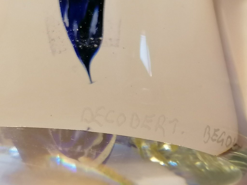 Flacon en verre soufflé contemporain - DECOBERT -  BEGOU - 1992 -photo-1