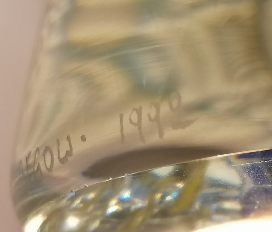 Flacon en verre soufflé contemporain - DECOBERT -  BEGOU - 1992 -photo-3