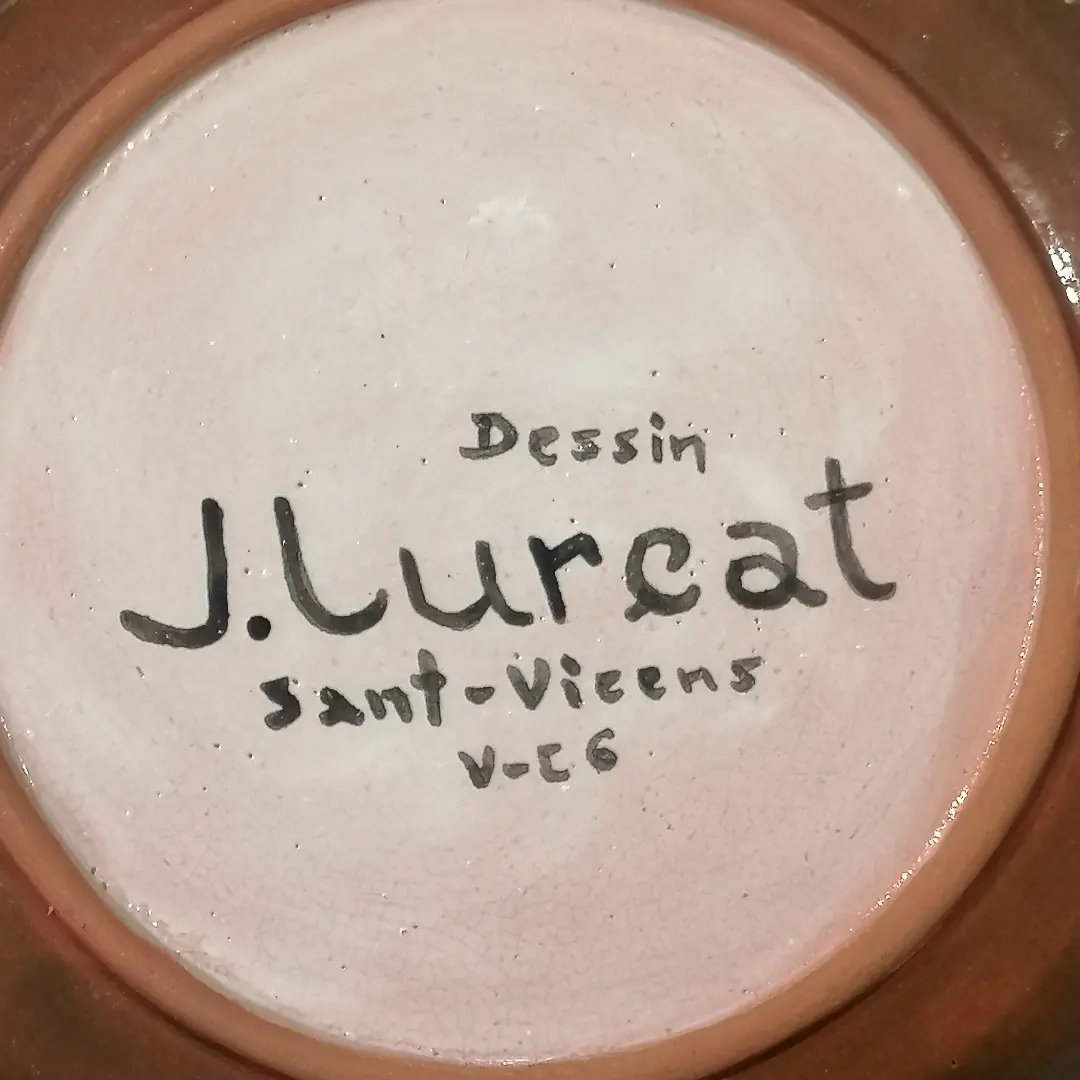 Assiette de M. Jean Lurçat - Sant Vicens - L'Oiseau – 1950 --photo-2