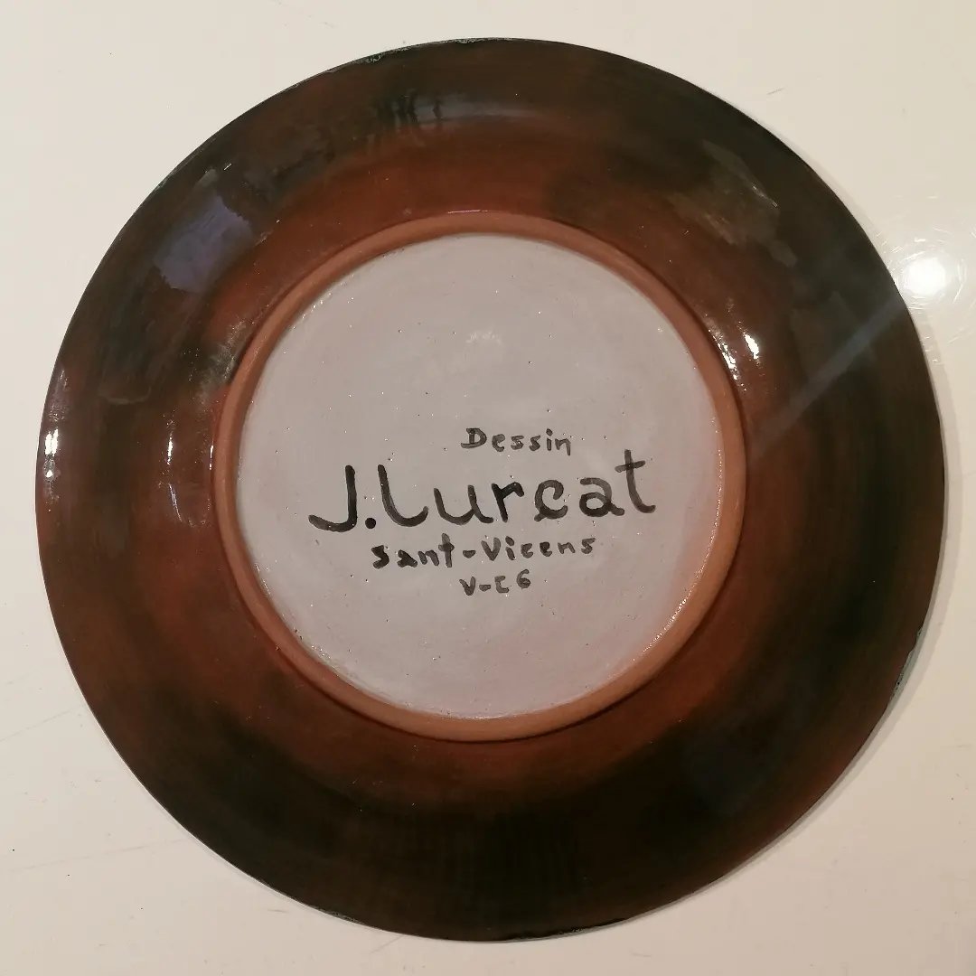 Assiette de M. Jean Lurçat - Sant Vicens - L'Oiseau – 1950 --photo-3