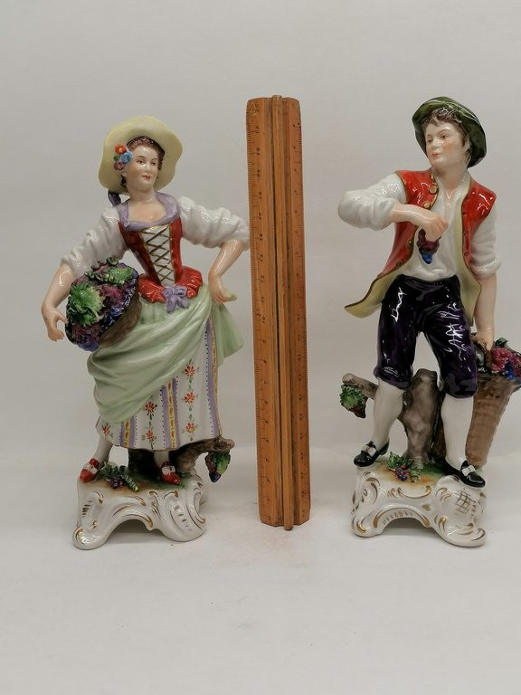 Paire de figures en porcelaine - Volkstedt -  M. Rudolf Kammer - XIXème-photo-2