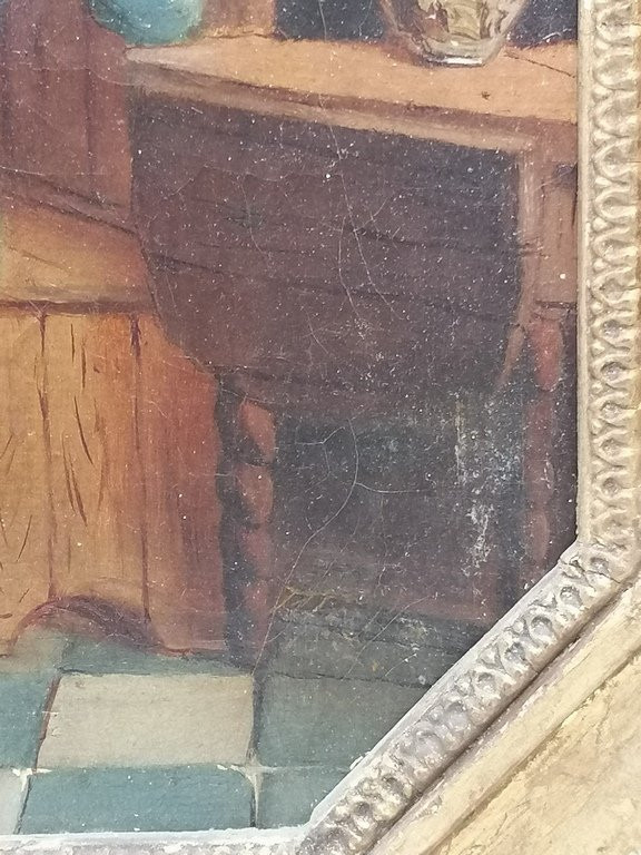 Peinture à l'huile sur toile - Le Joueur de Mandoline - XIXème – Signature à vérifier-photo-2