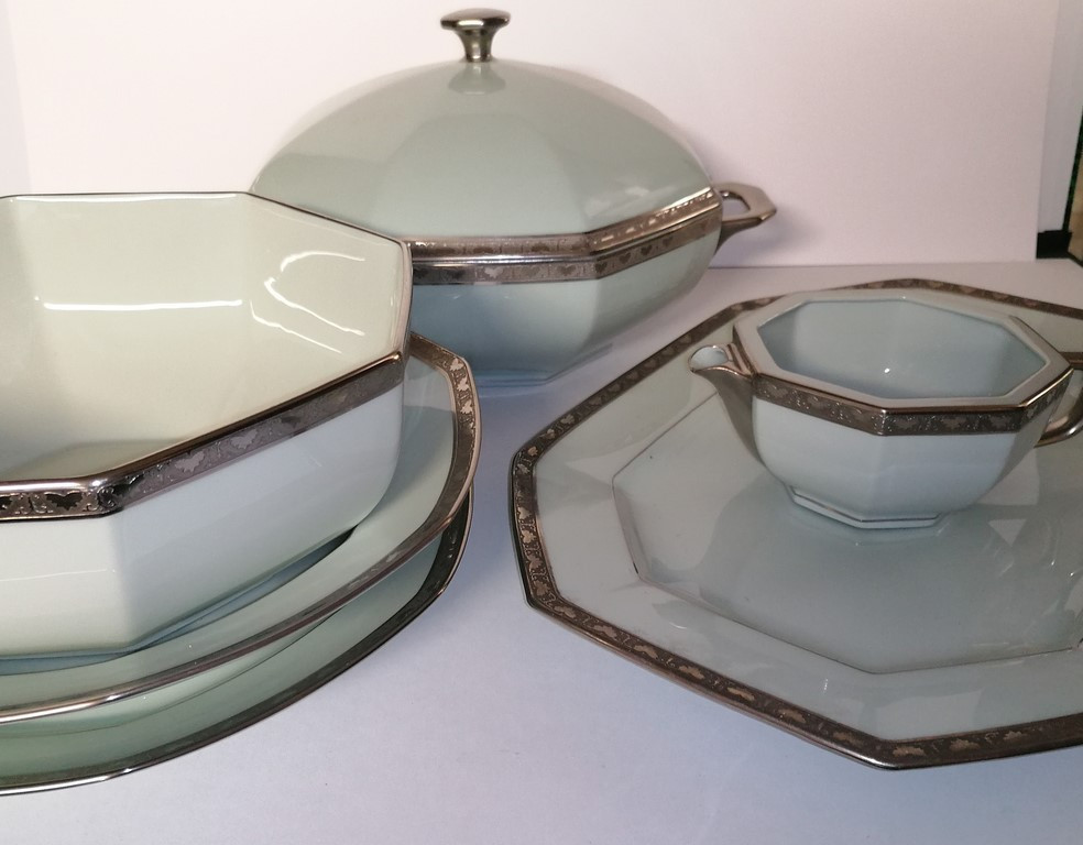 Limoges Porcelain - Raynaud - 54 Pieces - Celadon Clay - Agath Patina - 1970 - 1975