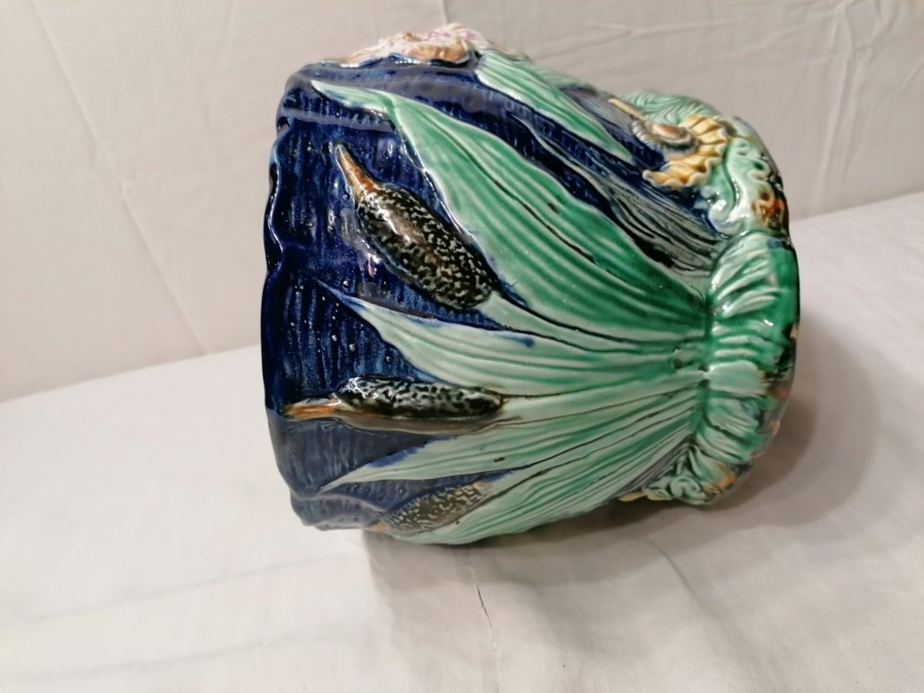 CACHE-POT DE WASMUEL (BELGE) - BARBOTINE EMAILLE -photo-7