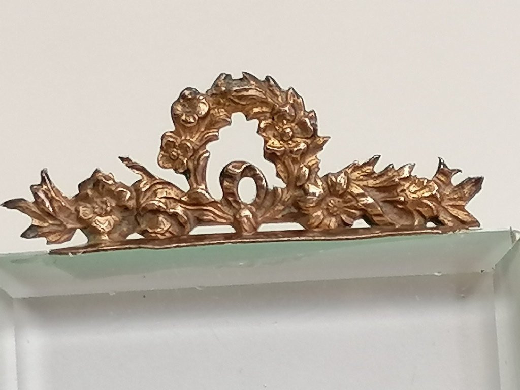 Porte Photo Diptyque et sa Bouquetière – Verre Biseauté – fin XIXème-photo-3
