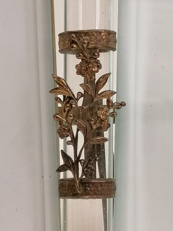 Porte Photo Diptyque et sa Bouquetière – Verre Biseauté – fin XIXème-photo-1