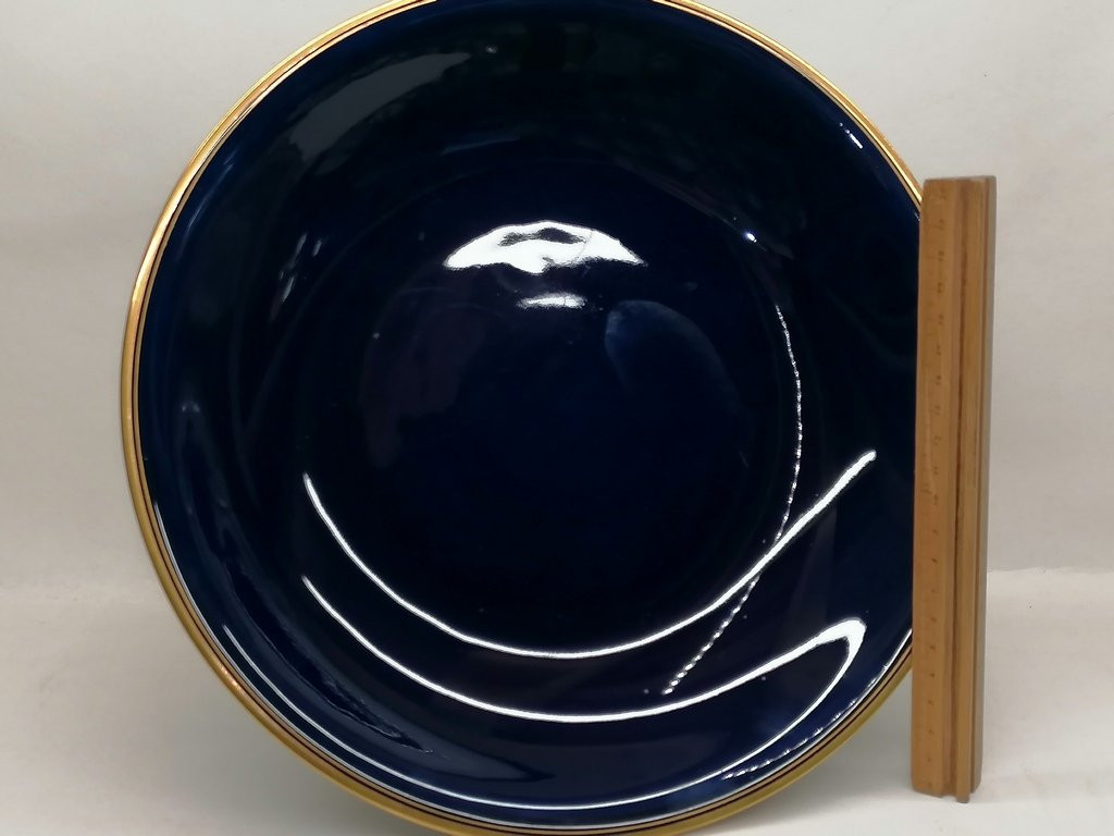 Grande coupe en porcelaine de Sèvres - Bleu Royal et dorées - 1881 - XIX ème -photo-3