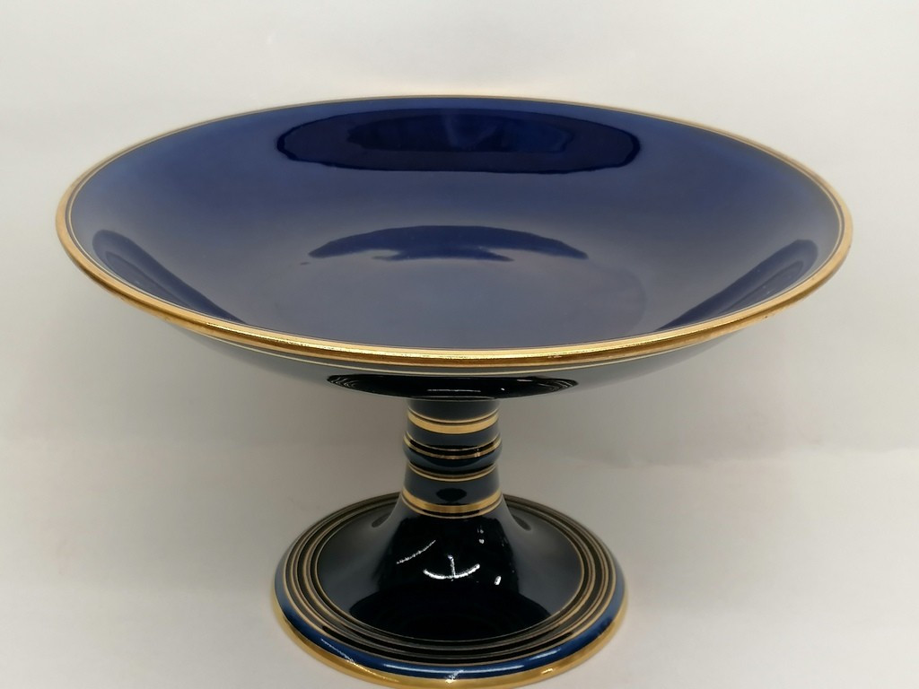 Grande coupe en porcelaine de Sèvres - Bleu Royal et dorées - 1881 - XIX ème 