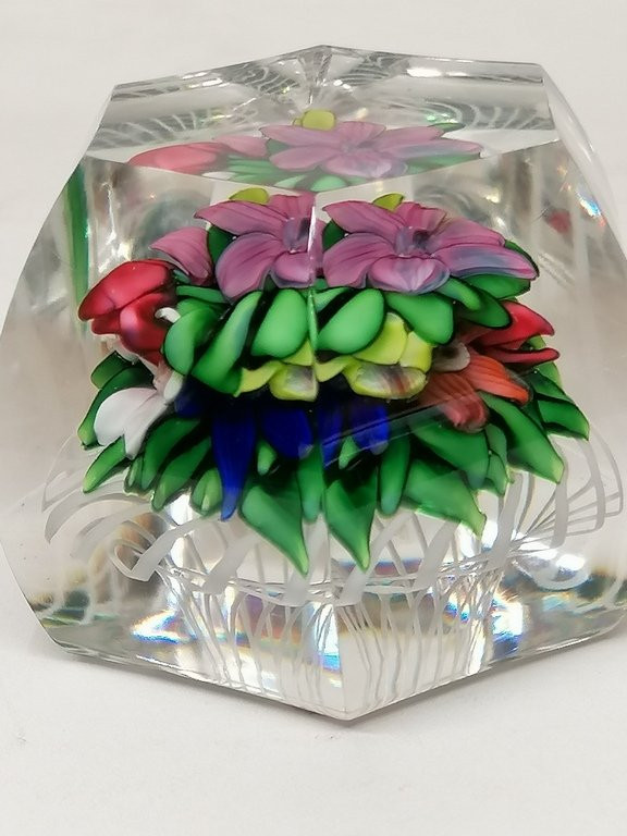 Sulfide Or Paperweight - Baccarat Crystal - Six Domed Curves And Cut Corners-photo-5