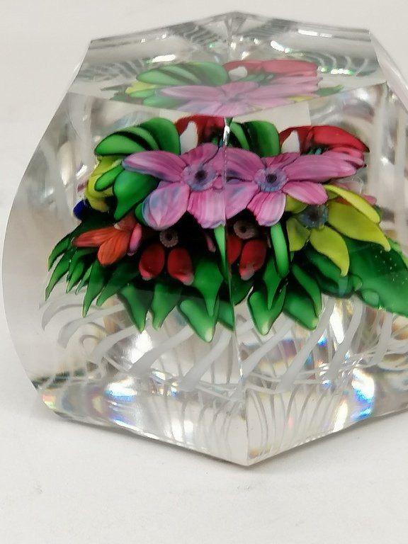Sulfide Or Paperweight - Baccarat Crystal - Six Domed Curves And Cut Corners-photo-7