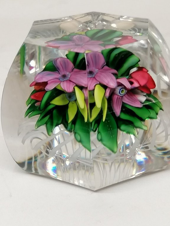 Sulfide Or Paperweight - Baccarat Crystal - Six Domed Curves And Cut Corners-photo-8