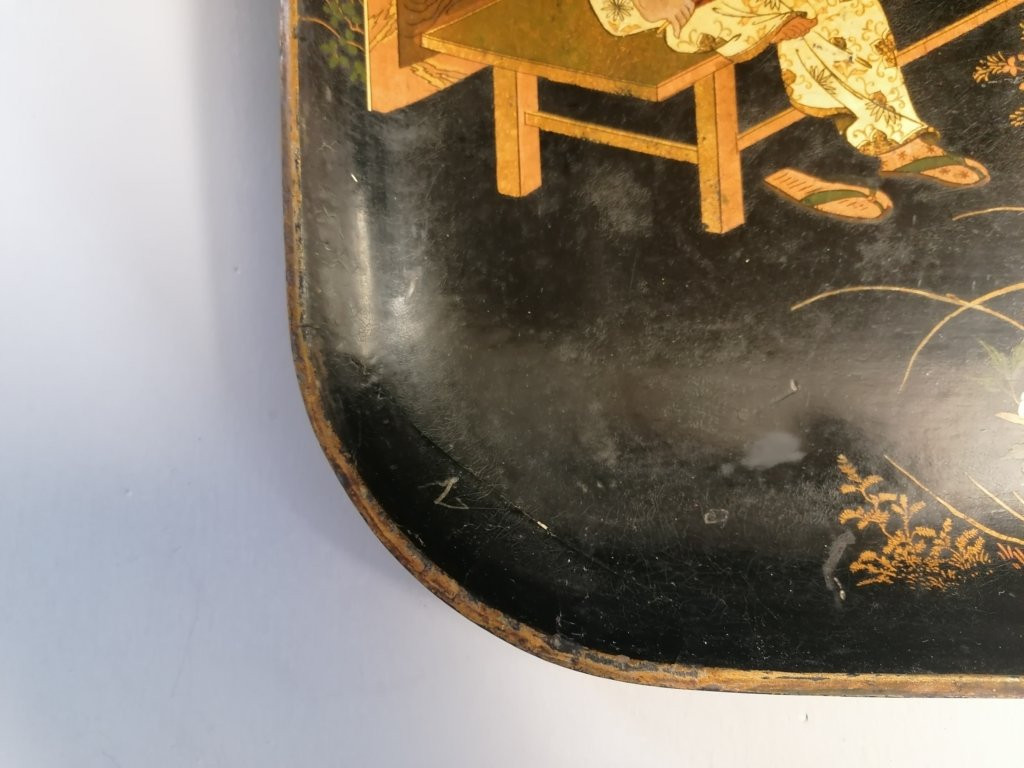 Plateau au Décor Japonais - Les dignitaires – XIXème siècle – 70 X 56 cm-photo-7