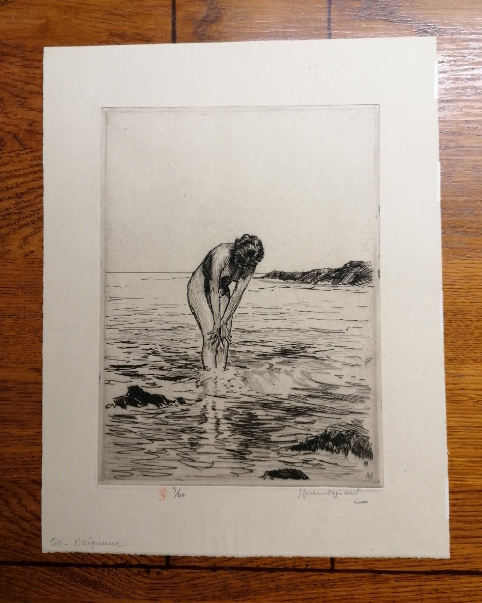 Lucien GRANDGERARD (1880-1970) – Eau Forte Gravure - Femme nue - XX° – N° 7 - 50