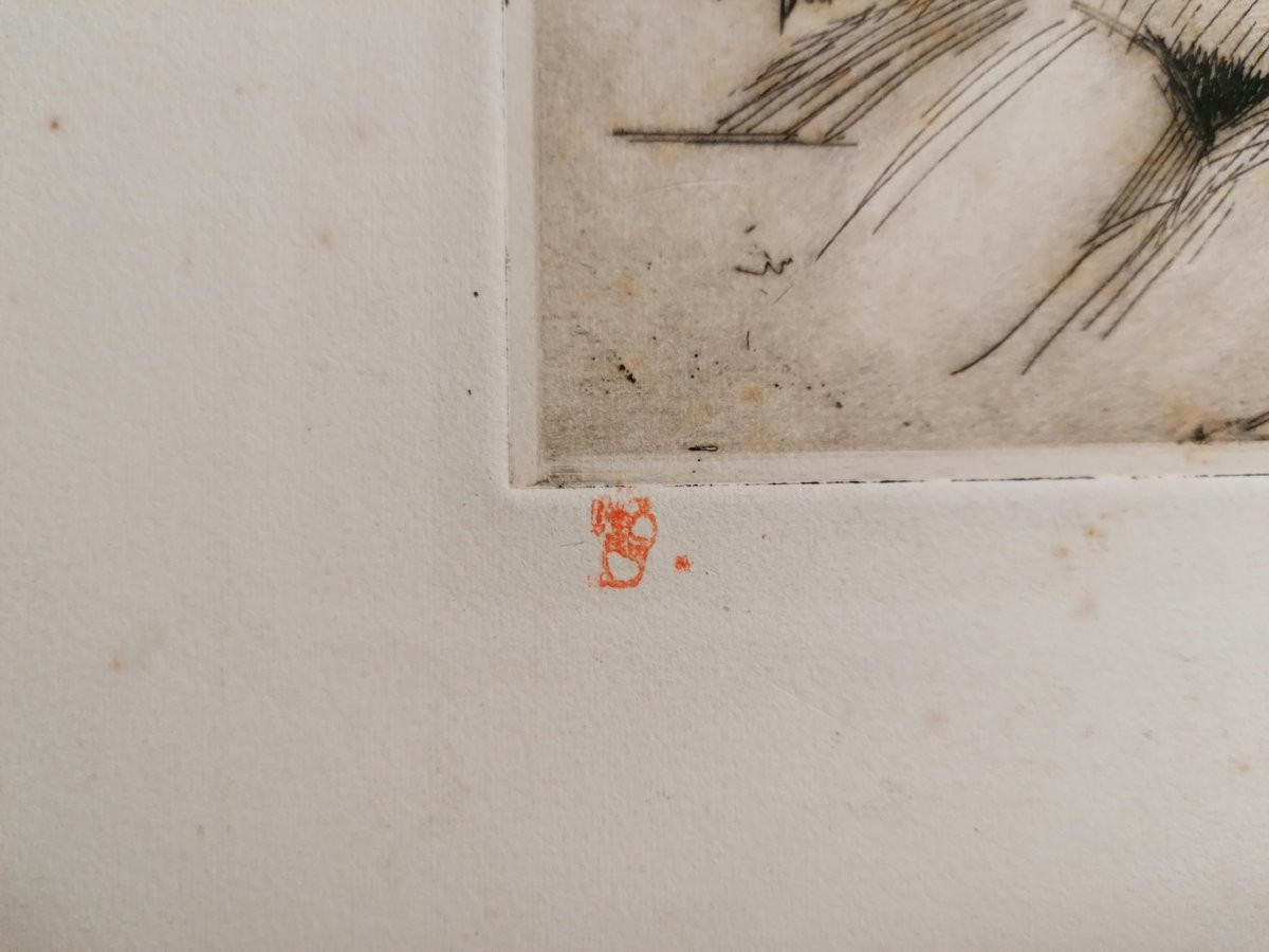 Lucien Grandgerard (1880-1970) - Etching - Nude Woman - XX° - N° 4 - 43-photo-3