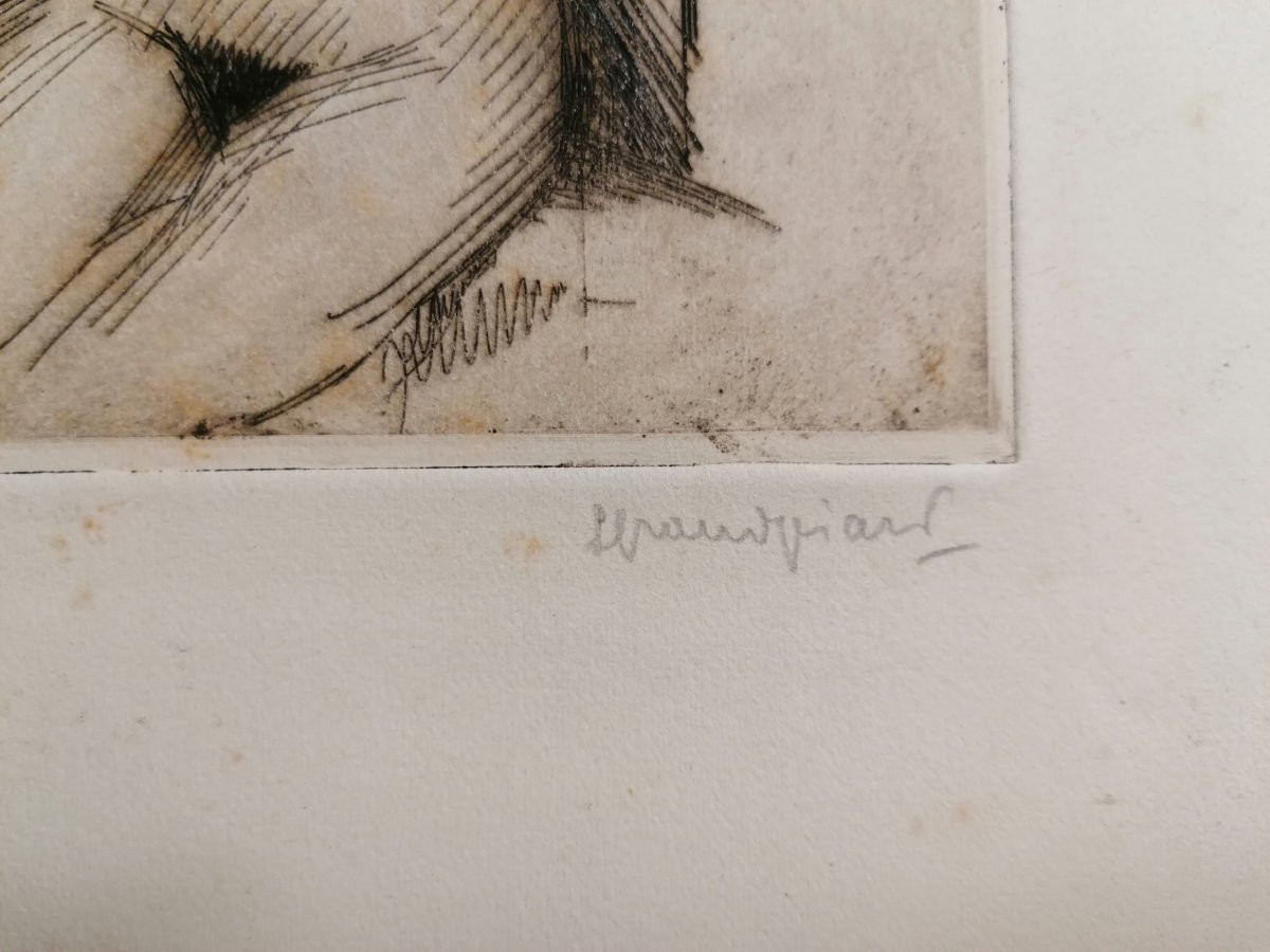 Lucien Grandgerard (1880-1970) - Etching - Nude Woman - XX° - N° 4 - 43-photo-4