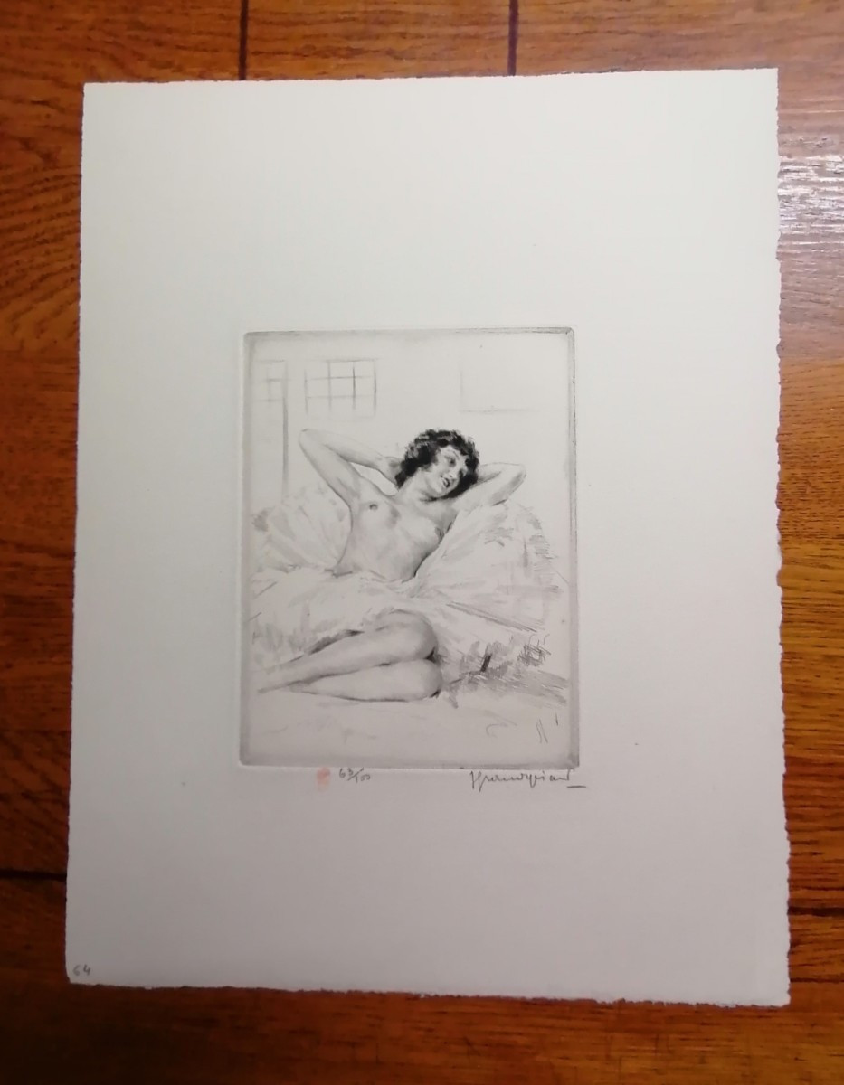 Lucien Grandgerard (1880-1970) - Etching - Nude Woman - XX° - (ref. =1-64)