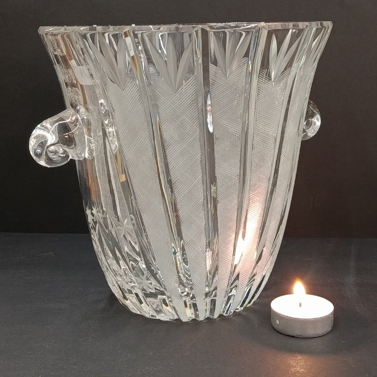 Cut Crystal Champagne Bucket - XX Th - France-photo-2