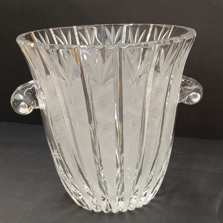 Cut Crystal Champagne Bucket - XX Th - France-photo-3
