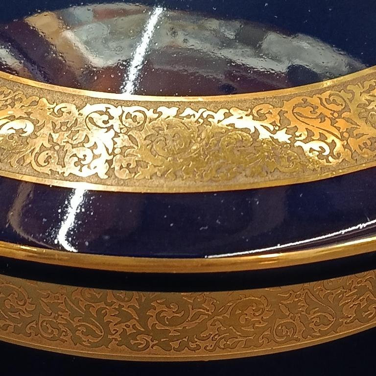  Bonbonnière en porcelaine - Bleu et Or – début XX ème de 1915 à 1944 -photo-2