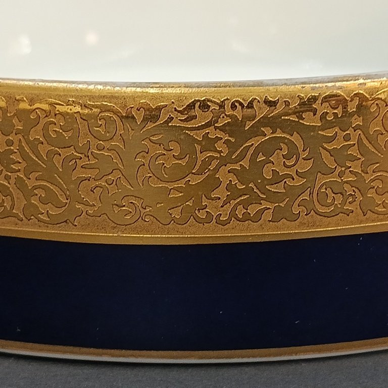  Bonbonnière en porcelaine - Bleu et Or – début XX ème de 1915 à 1944 -photo-3