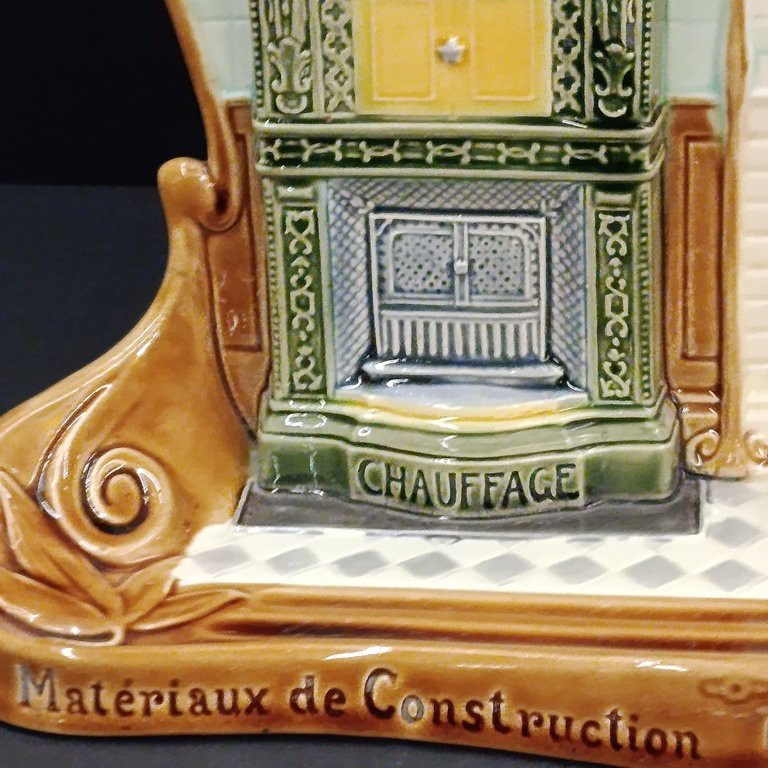  Faïencerie de Sarreguemines – Art Nouveau 1900 – Barbotine Publicitaire-photo-3