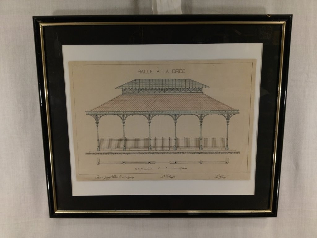 LES HALLES A LA CRIEE D'AVIGNON - ENCRE DE CHINE - LOUIS GERUS - 1904 -photo-2