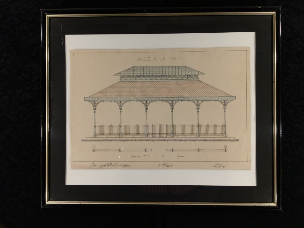 LES HALLES A LA CRIEE D'AVIGNON - ENCRE DE CHINE - LOUIS GERUS - 1904 
