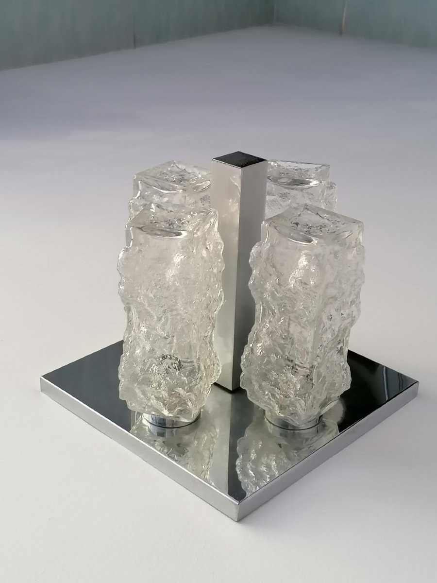 Plafonnier Style Glaçon de 1960 à 1970, fabriquer par M. Hillebrand de Limbourg.-photo-3