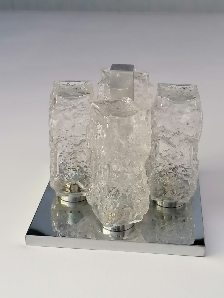 Plafonnier Style Glaçon de 1960 à 1970, fabriquer par M. Hillebrand de Limbourg.-photo-2