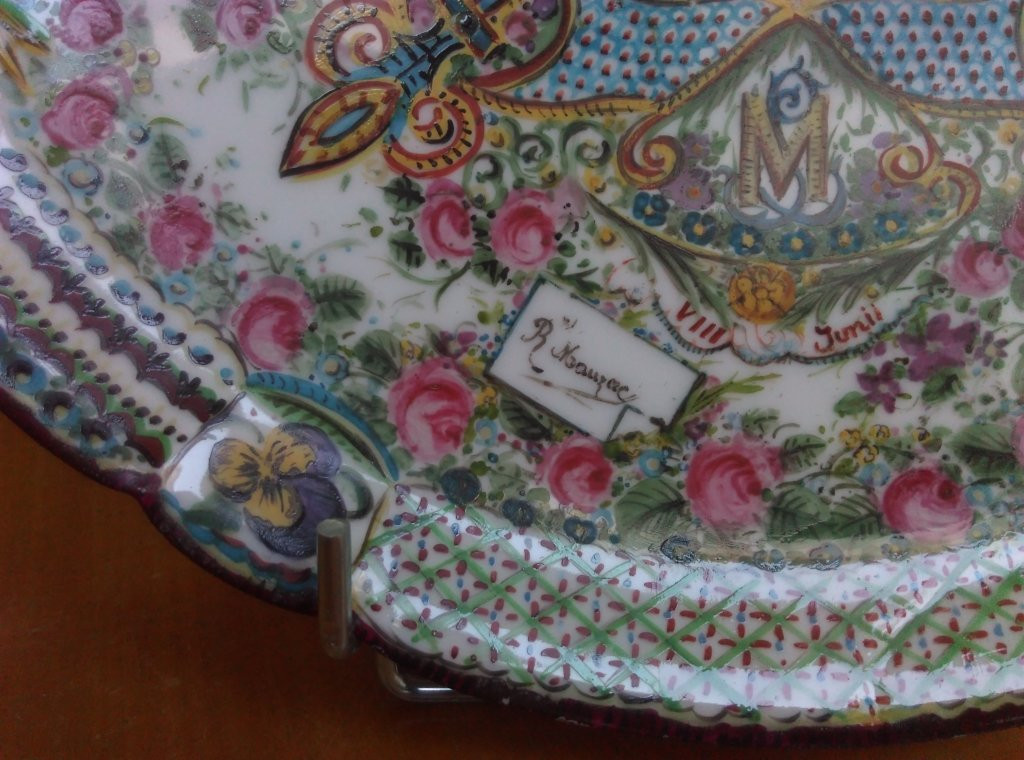LIMOGES - HAVILAND - PLAT DECORATIF - PAIN A LA MAIN - 19 ème -photo-3