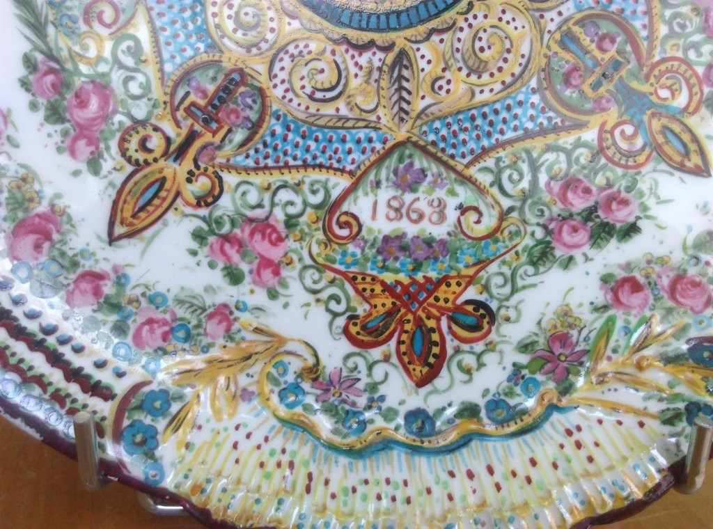 LIMOGES - HAVILAND - PLAT DECORATIF - PAIN A LA MAIN - 19 ème -photo-1