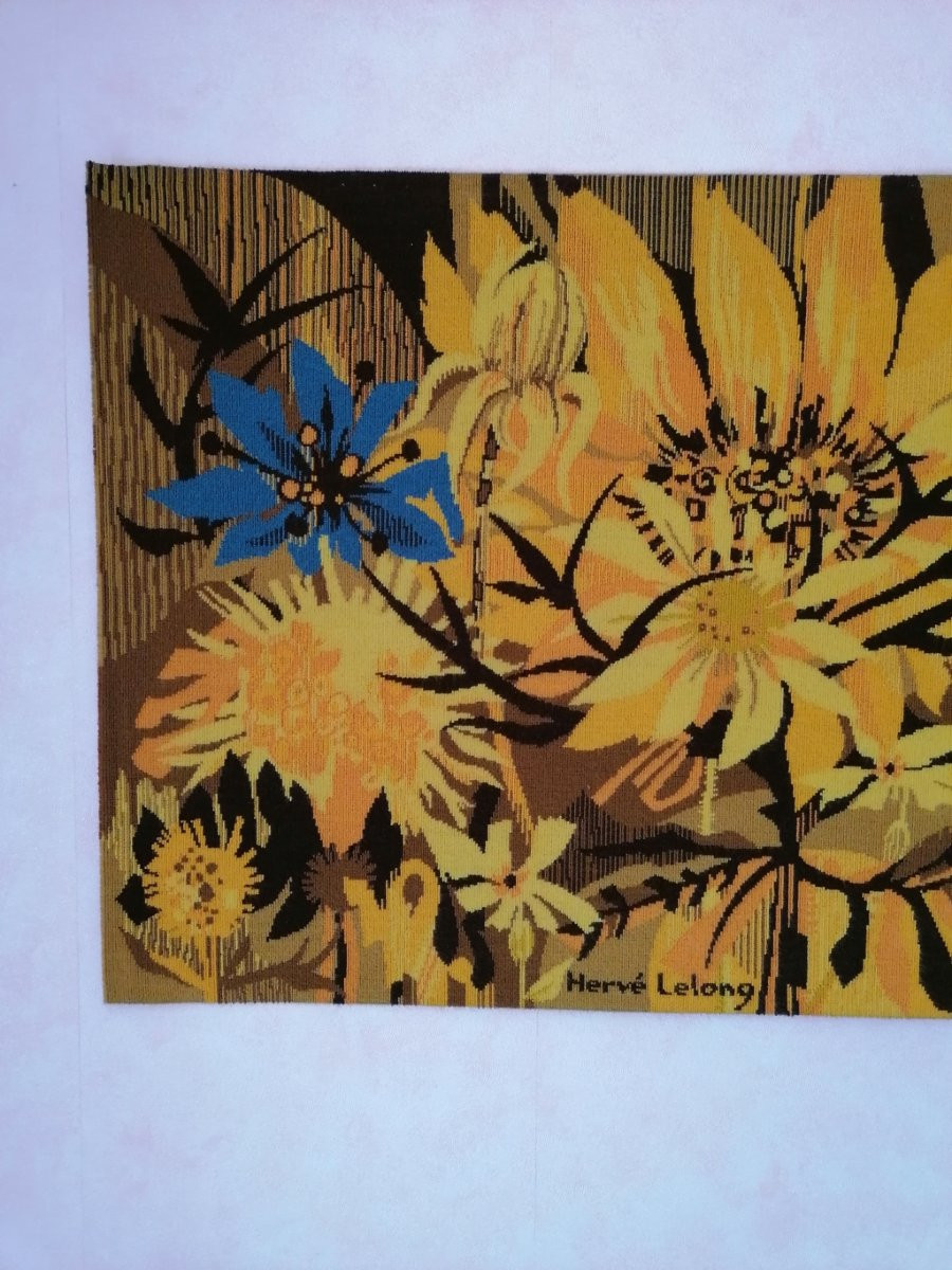 Contemporary Mural Tapestry By M. Hervé Lelong - 1970-1980-photo-3