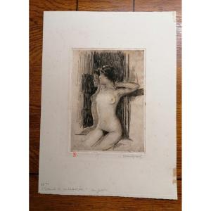 Lucien Grandgerard (1880-1970) - Etching - Nude Woman - XX° - N° 4 - 43